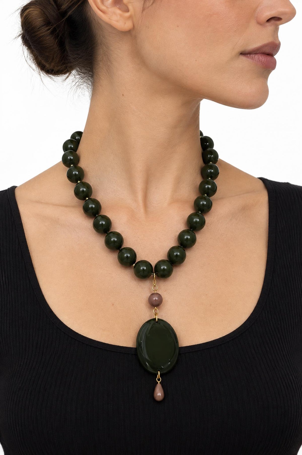 Tour de cou Il Baco Da Seta Pendentif vert
