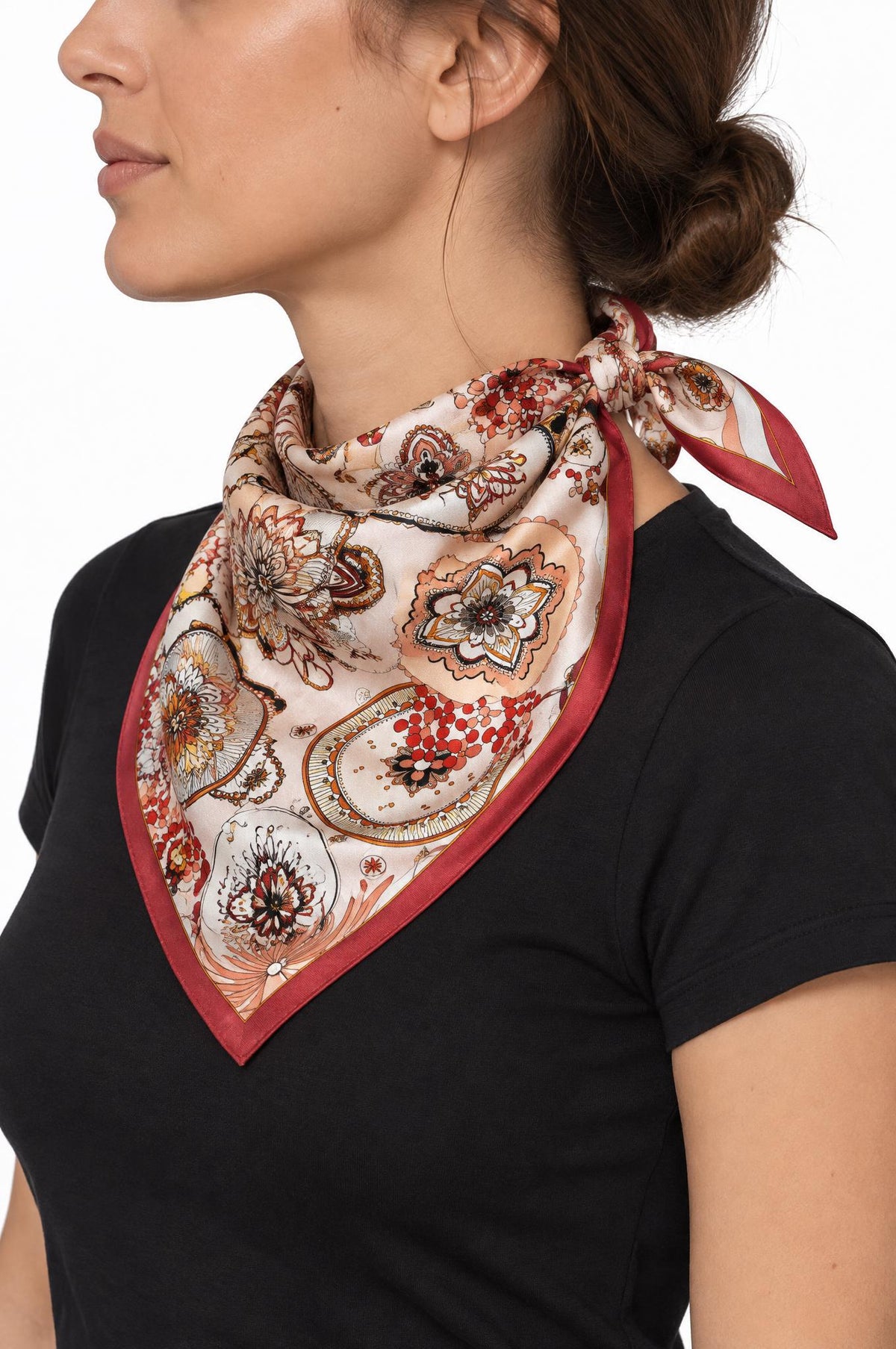 Foulard Maison Fanli Flores Rosa