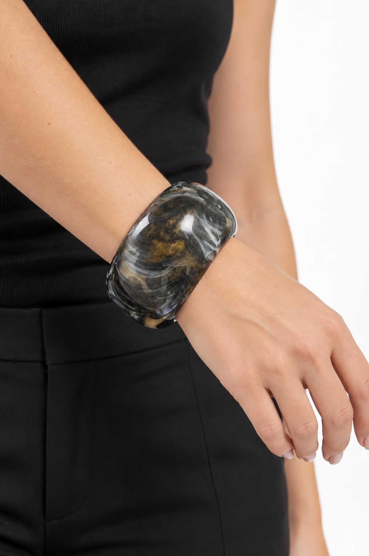 Pulsera Il Baco Da Seta Rígida Gris