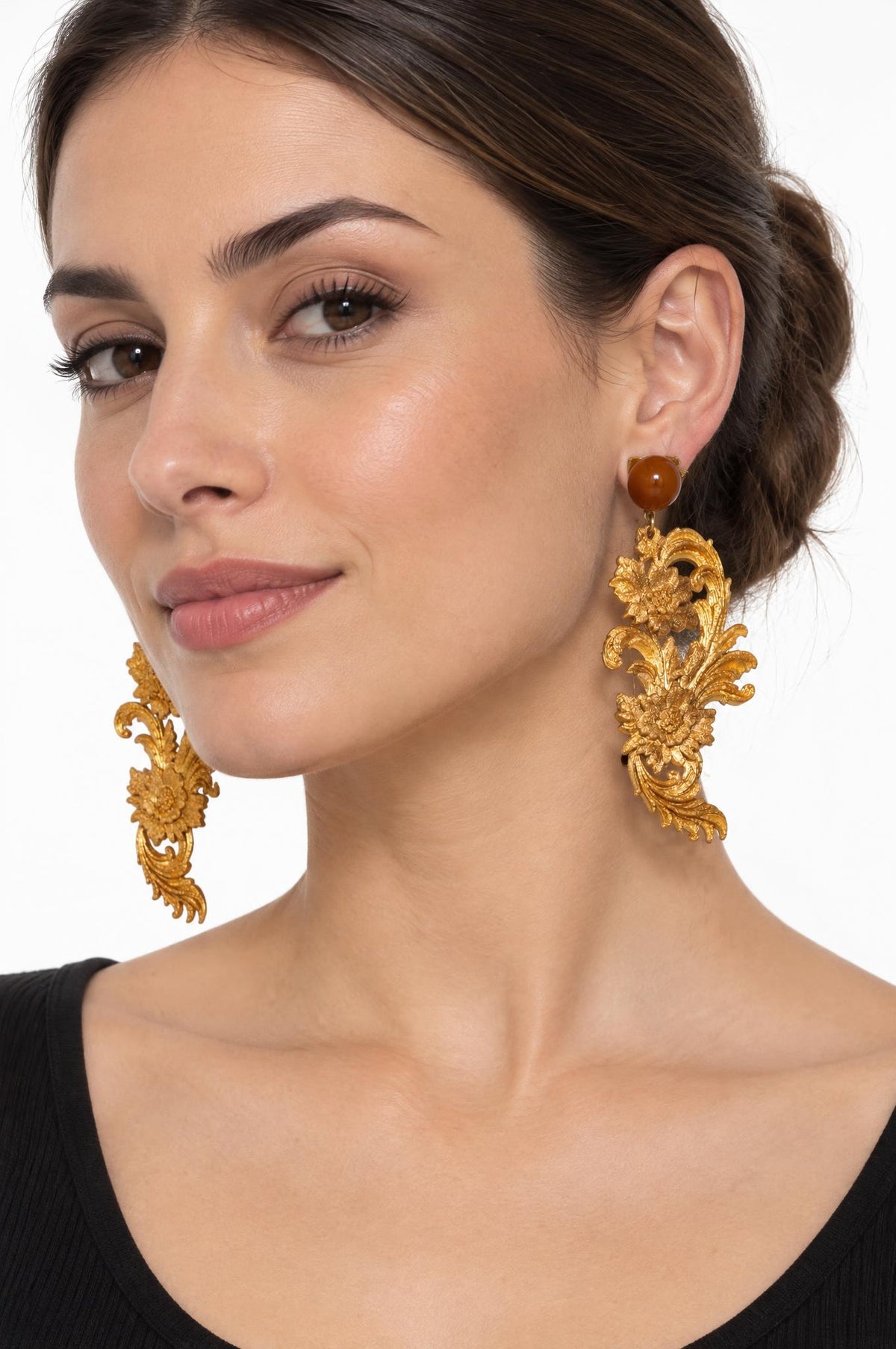 Pendientes Fabrizio Marcantelli  Barroco Floral Dorado