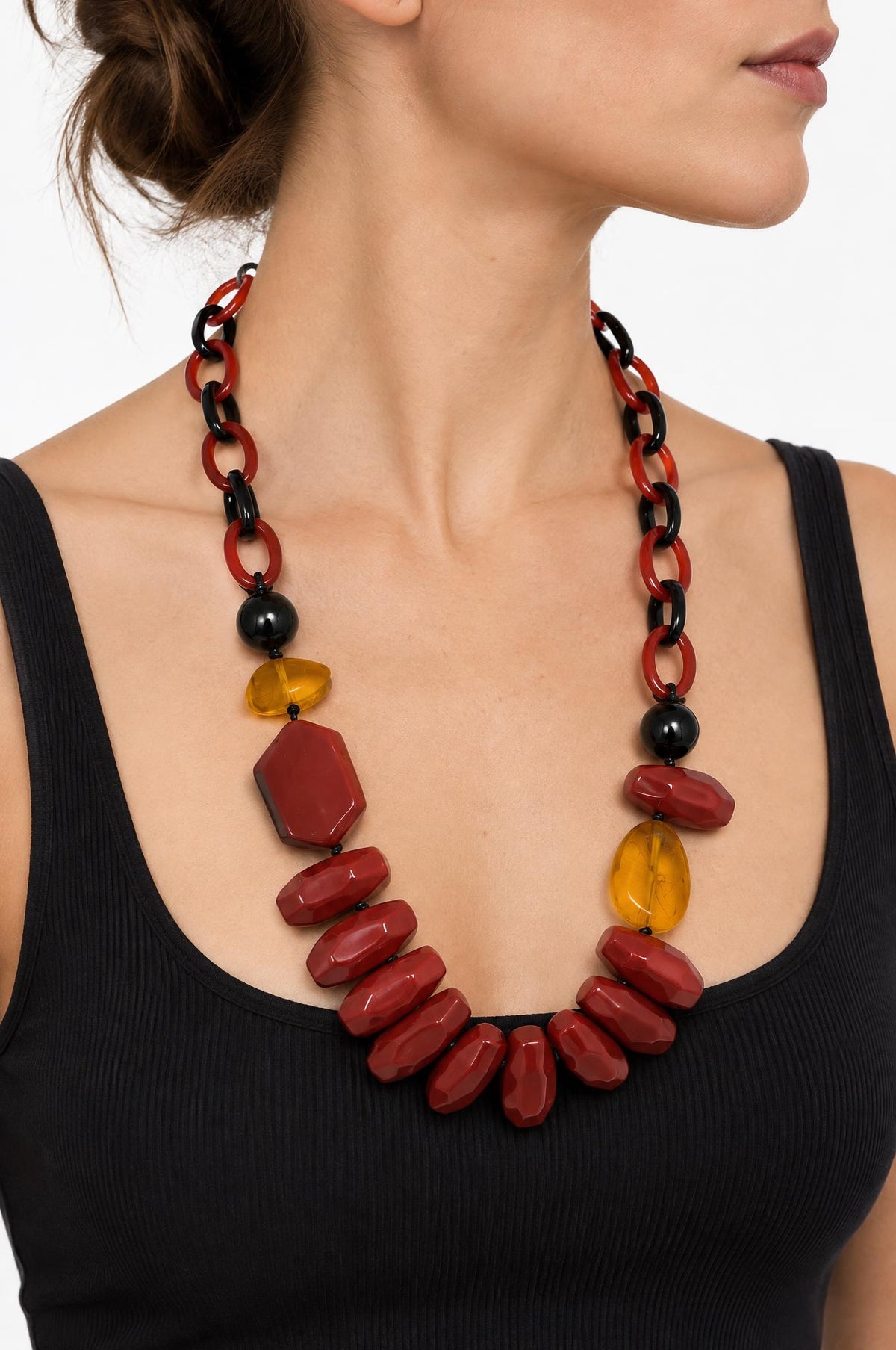 Necklace Il Baco Da Seta Bordeaux links