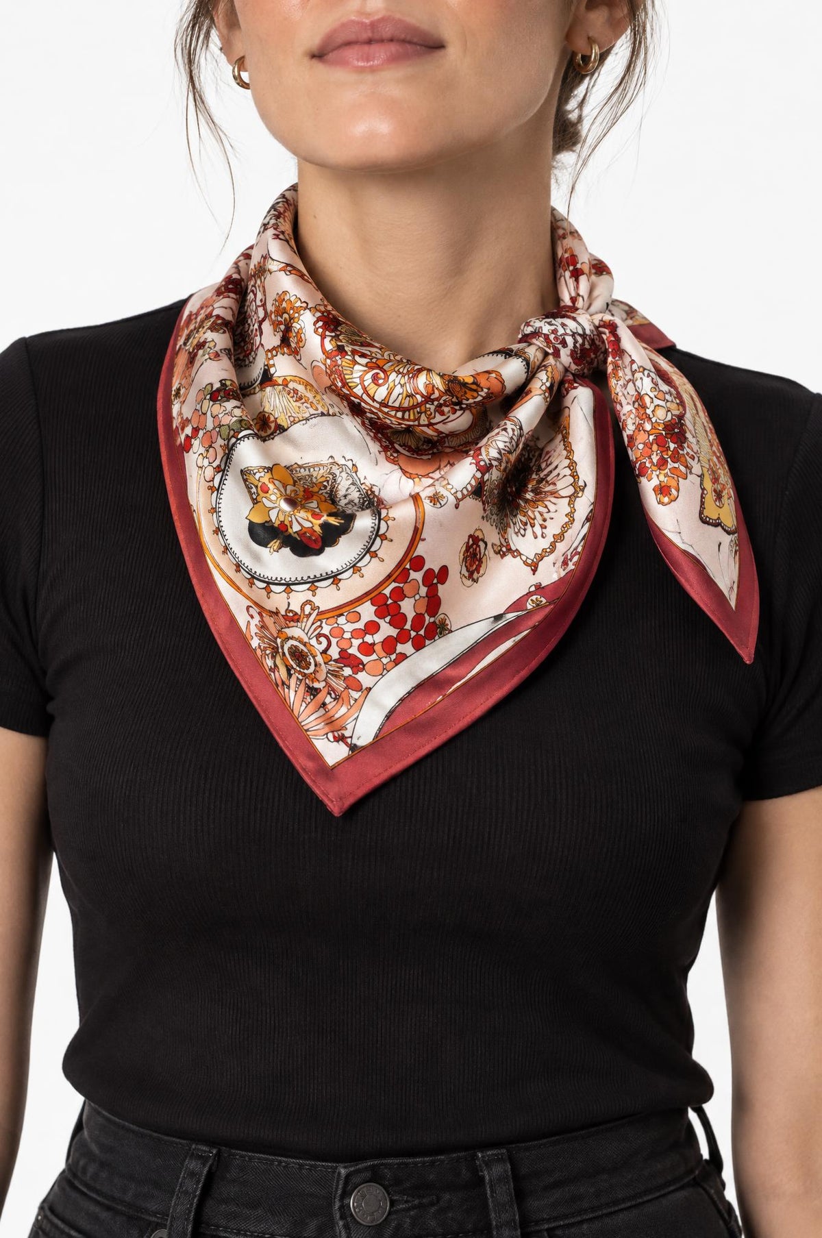 Foulard Maison Fanli Flores Rosa