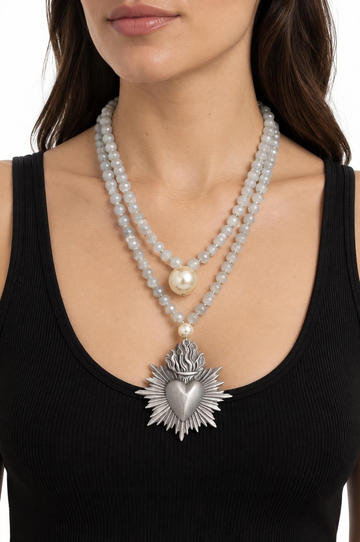 Fabrizio Marcantelli Collana in Argento con Sacro Cuore