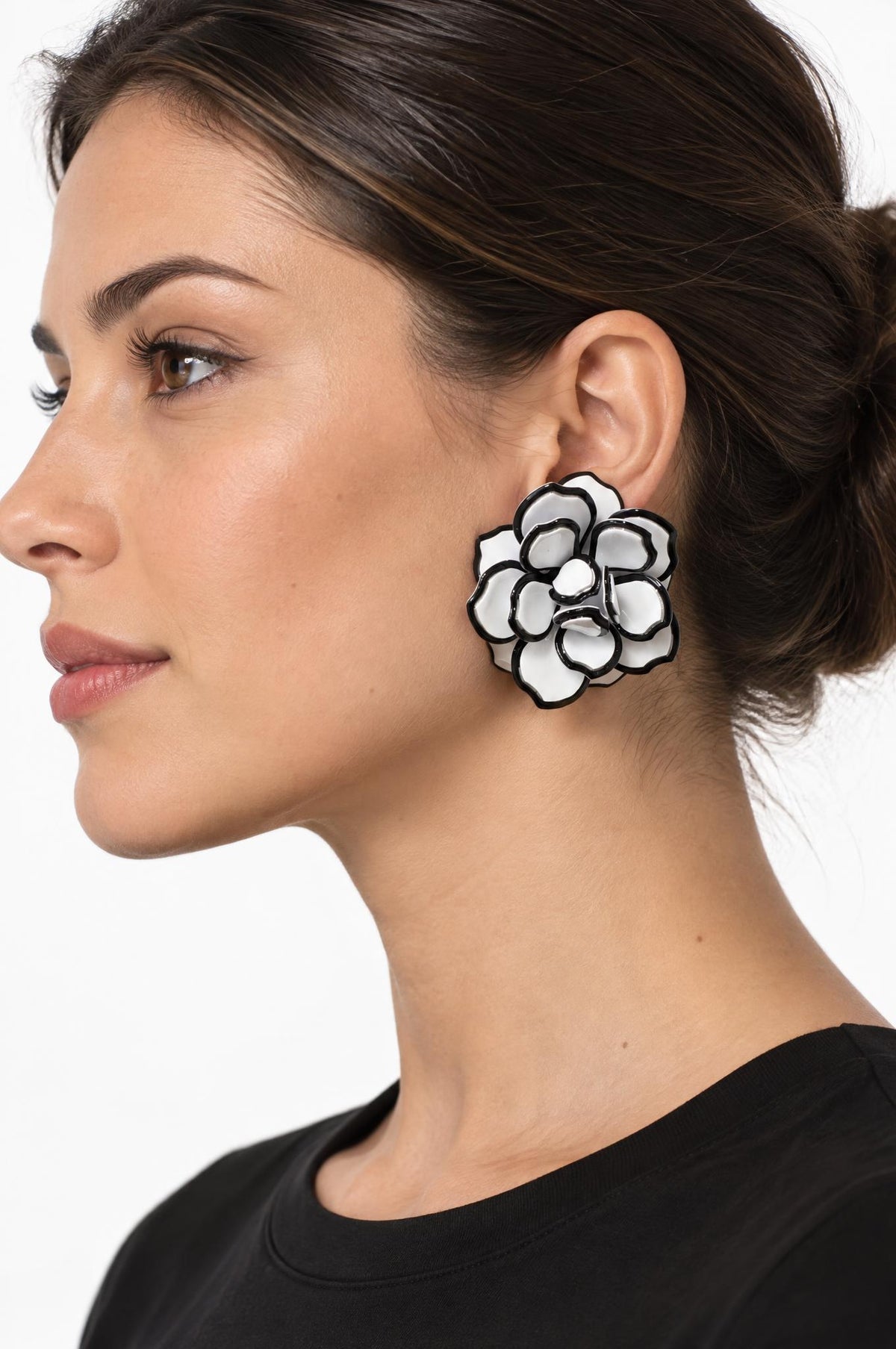 Pendientes Il Baco Da Seta Flor Resina Blanco