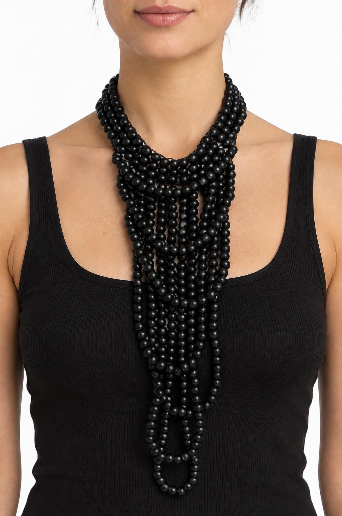 Collana Il Baco Da Seta Palle Nere