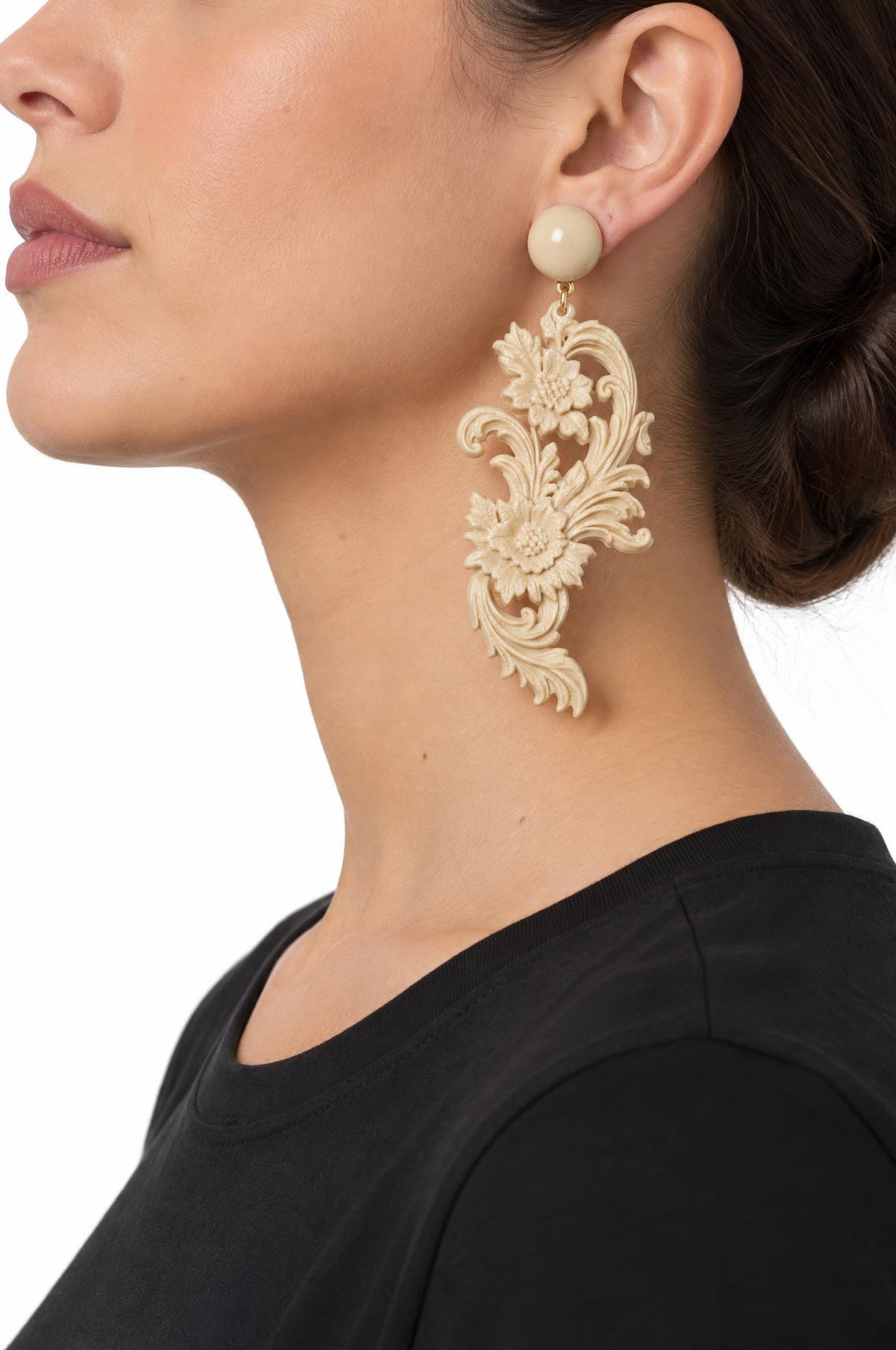 Pendientes Fabrizio Marcantelli  Barroco Floral Crudo
