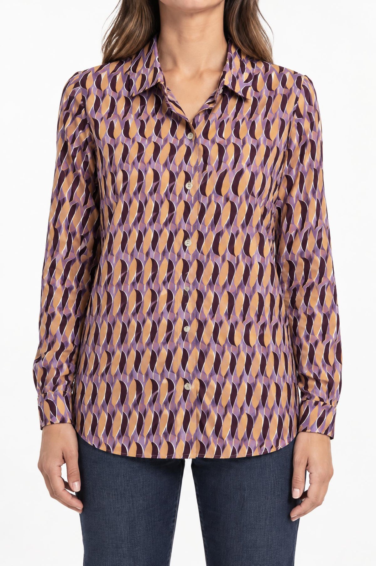 Camicia Monika Varga con foglie lilla
