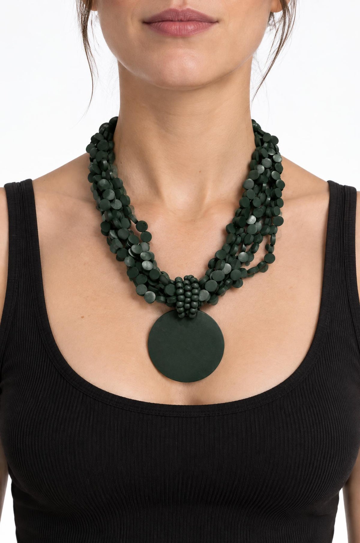 Choker Il Baco Da Seta Multi Beads Green Medal