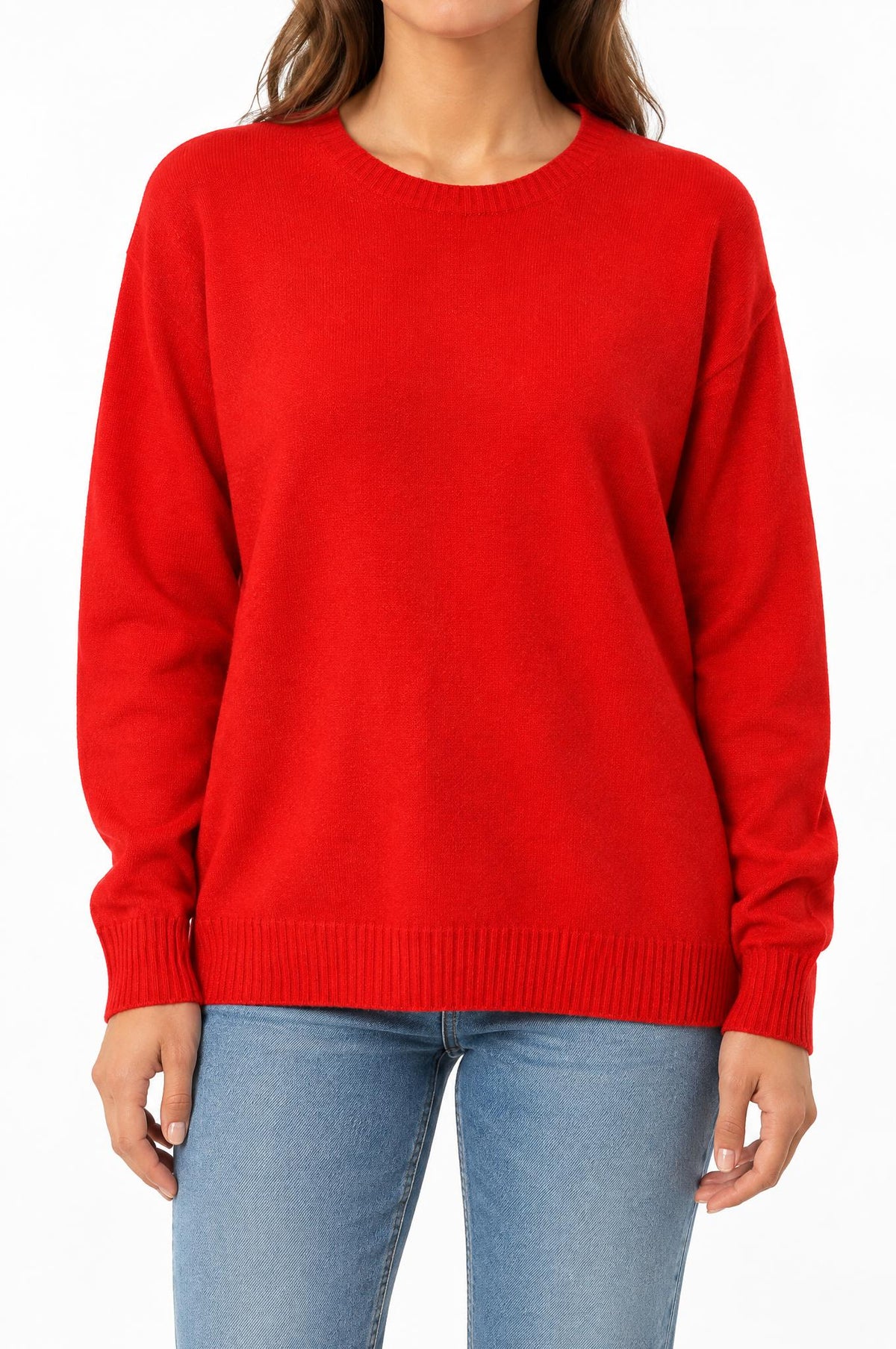 Jersey Solocasmir Cuello Redondo Rojo