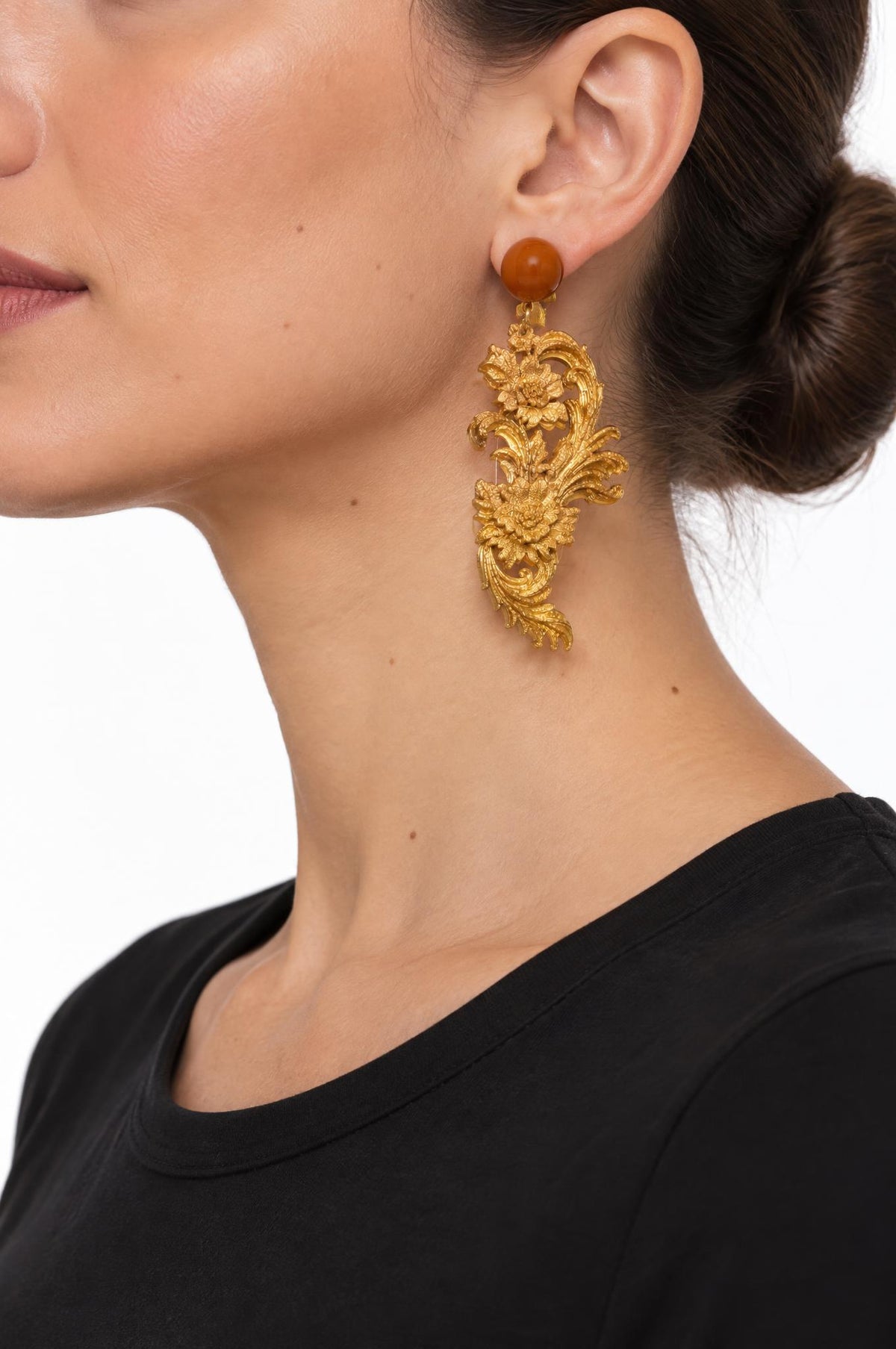Pendientes Fabrizio Marcantelli  Barroco Floral Dorado