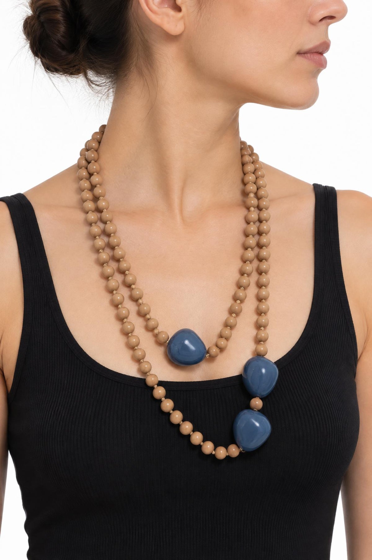 Collana Il Baco Da Seta Topo perline lunghe