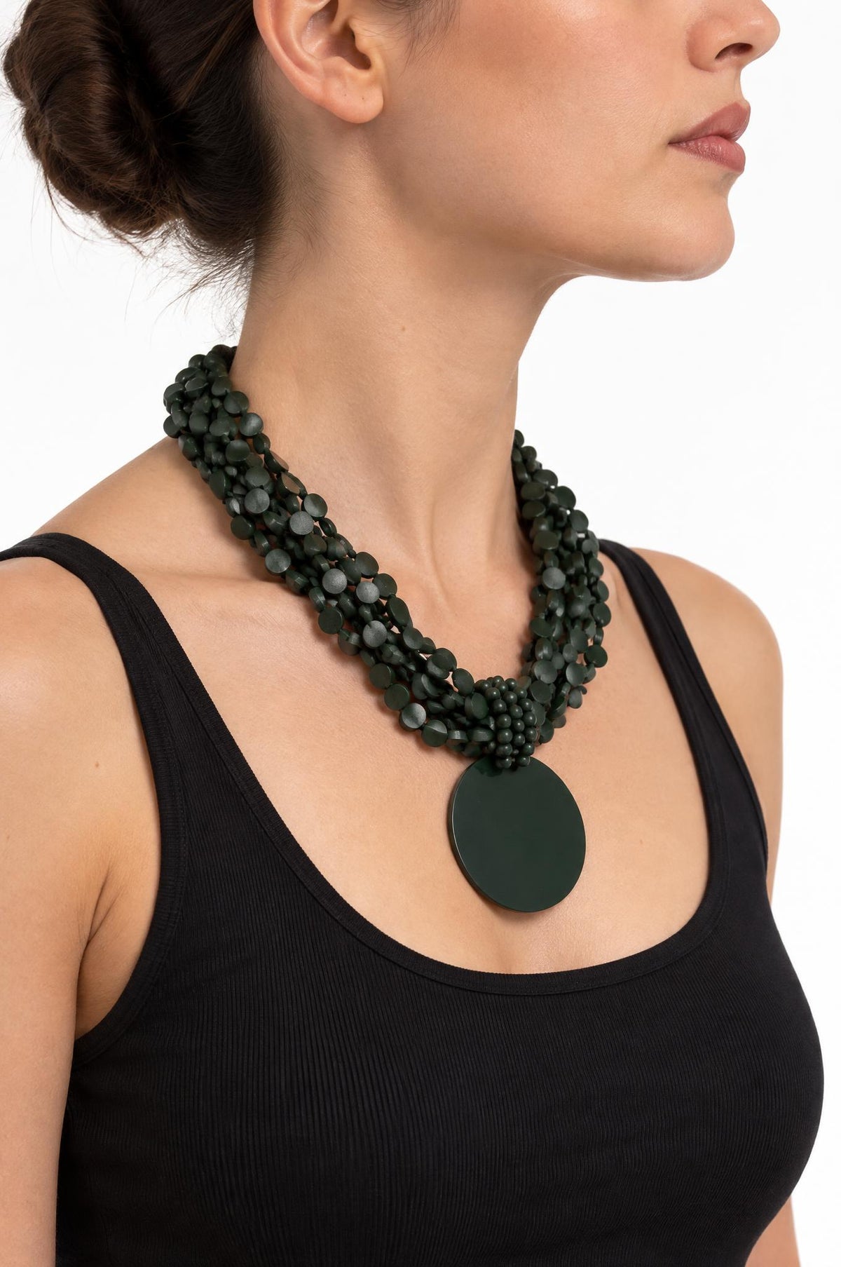Choker Il Baco Da Seta Multi Beads Green Medal
