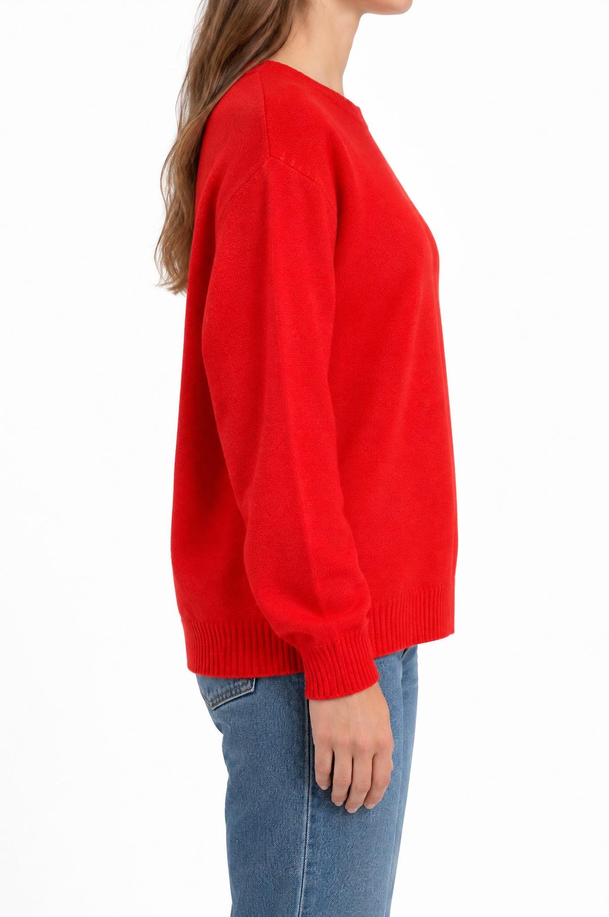 Jersey Solocasmir Cuello Redondo Rojo