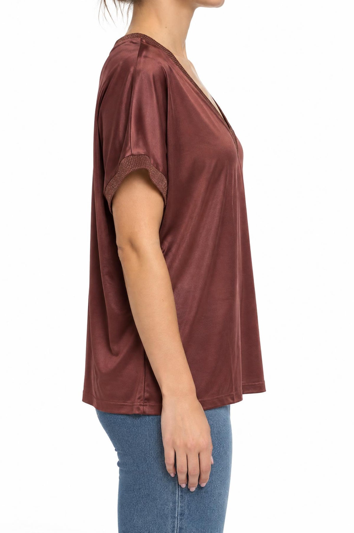 Top Sunny Studio Pico Lurex Granate