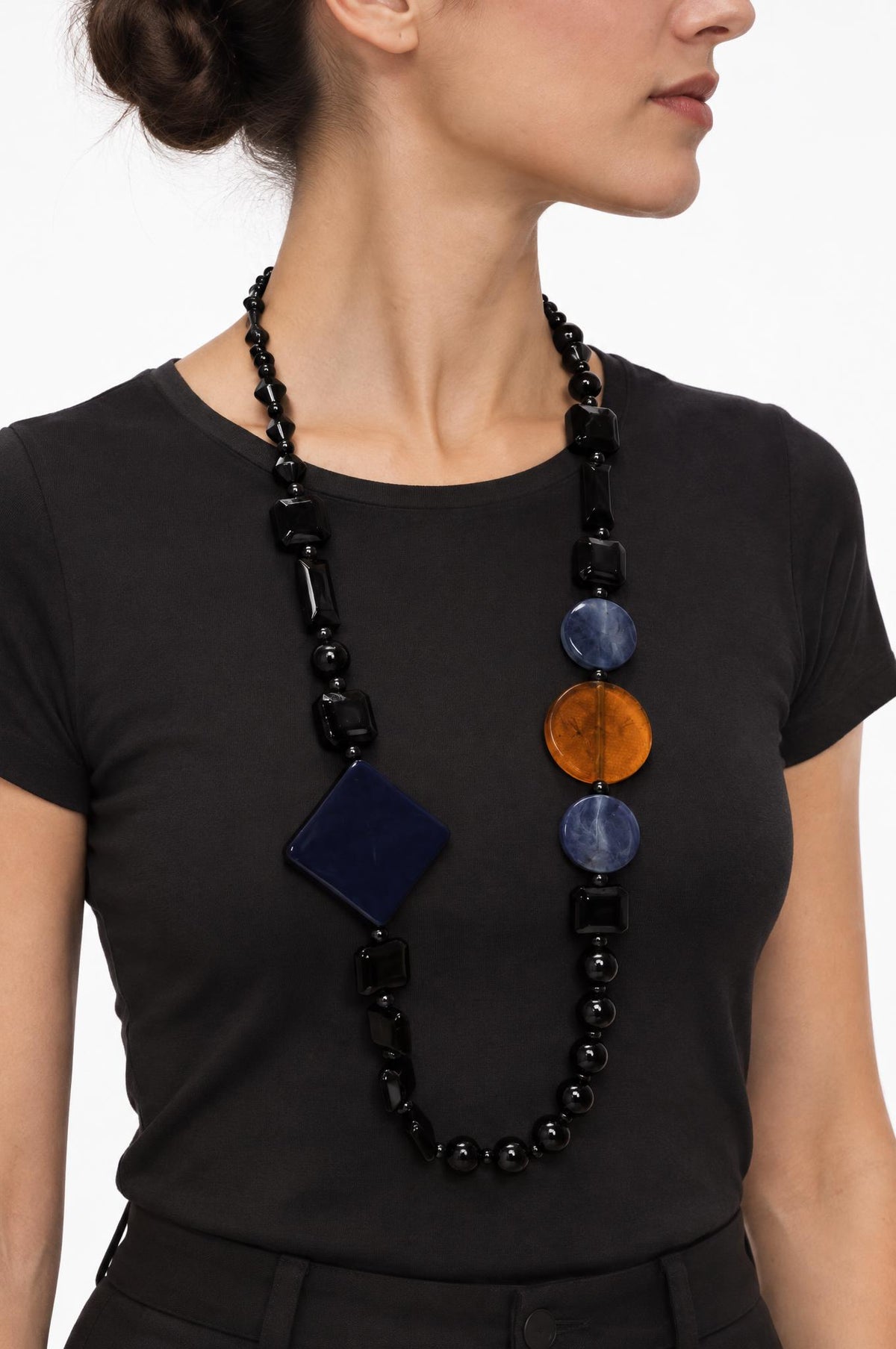 Collana Il Baco Da Seta Rombo Blu