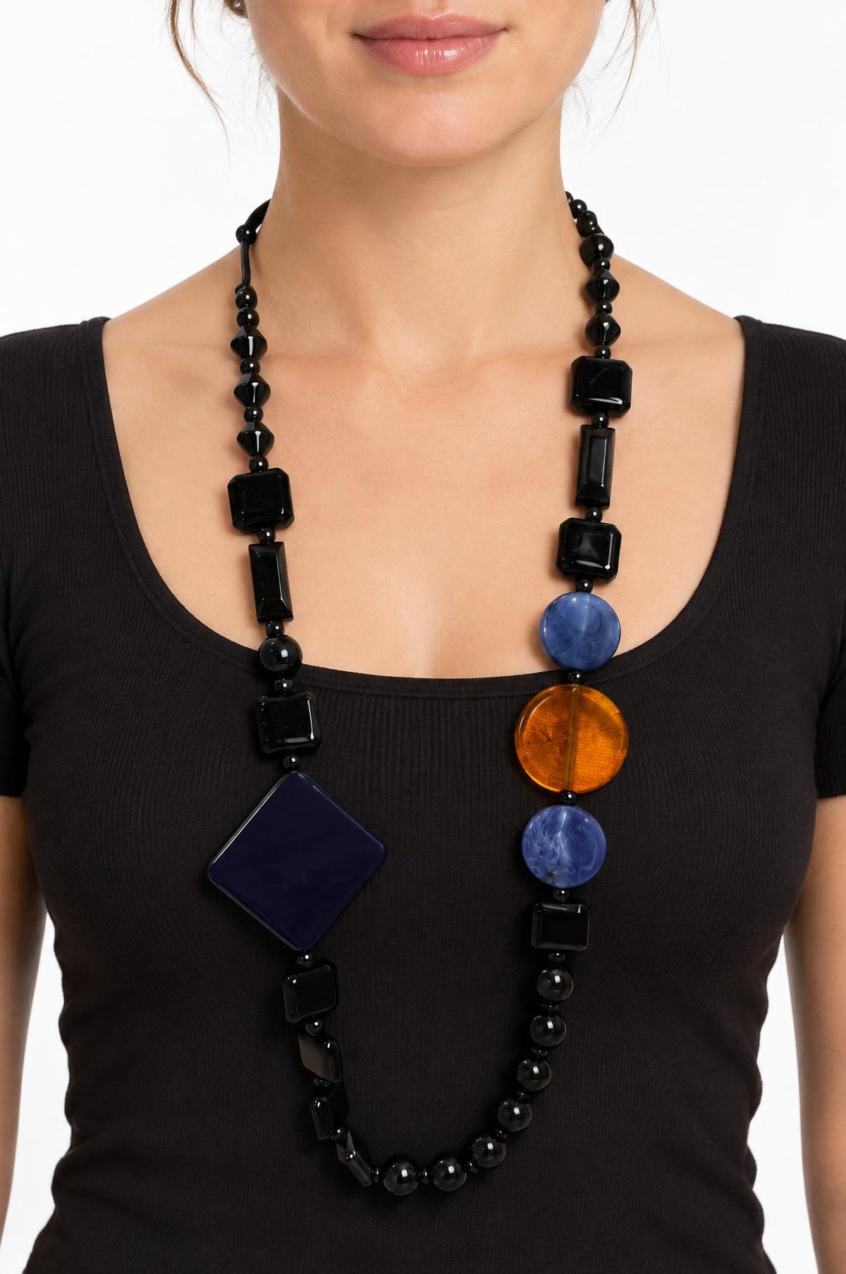 Collana Il Baco Da Seta Rombo Blu