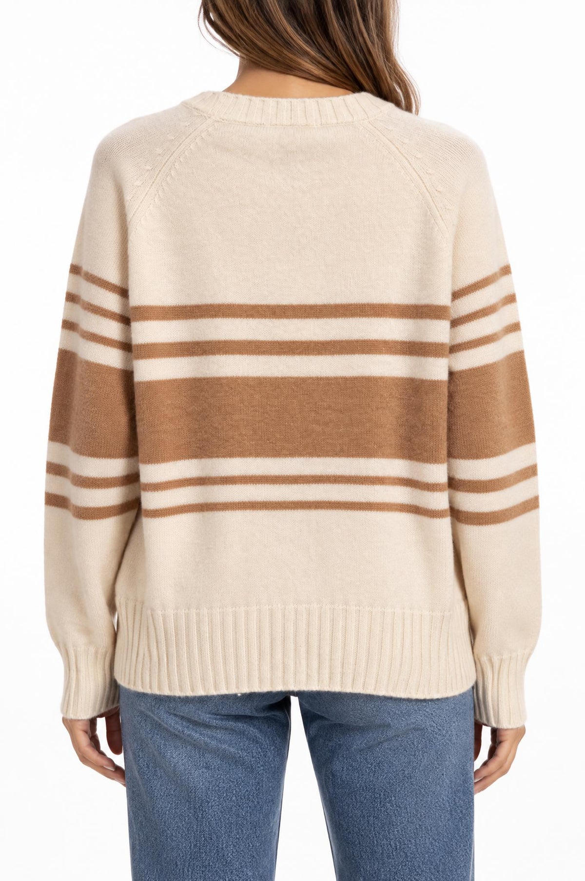 Jersey Solocasmir Rayas Camel Crudo