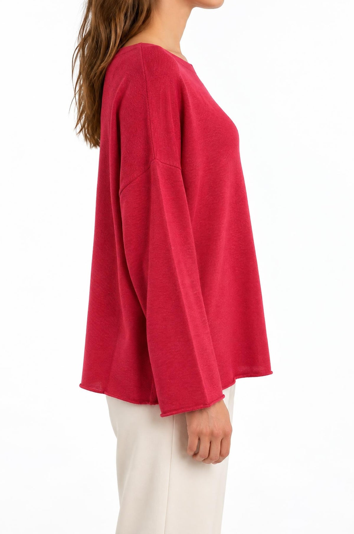 Pull Adele Fiorella Marsala Pull col bateau, marque longue, over.