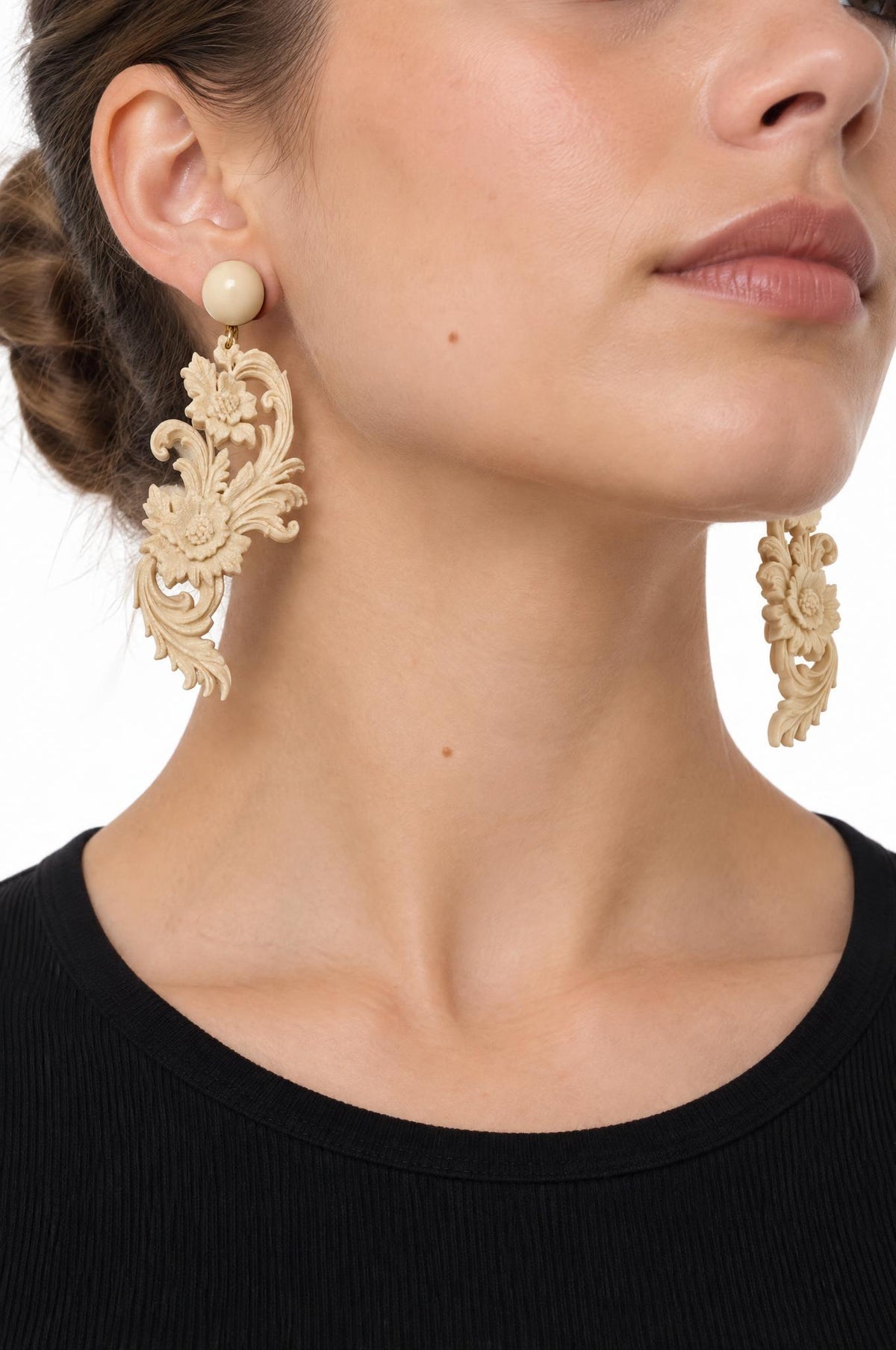 Pendientes Fabrizio Marcantelli  Barroco Floral Crudo