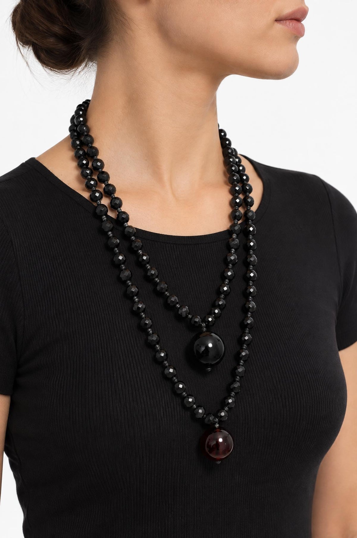 Collar Fabrizio Marcantelli Bolitas y 2 Bolas Grande Gris Antracita