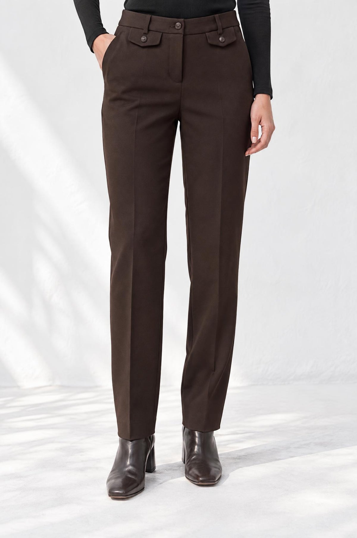 Pantalon Cambio Krystal Flap Chocolate