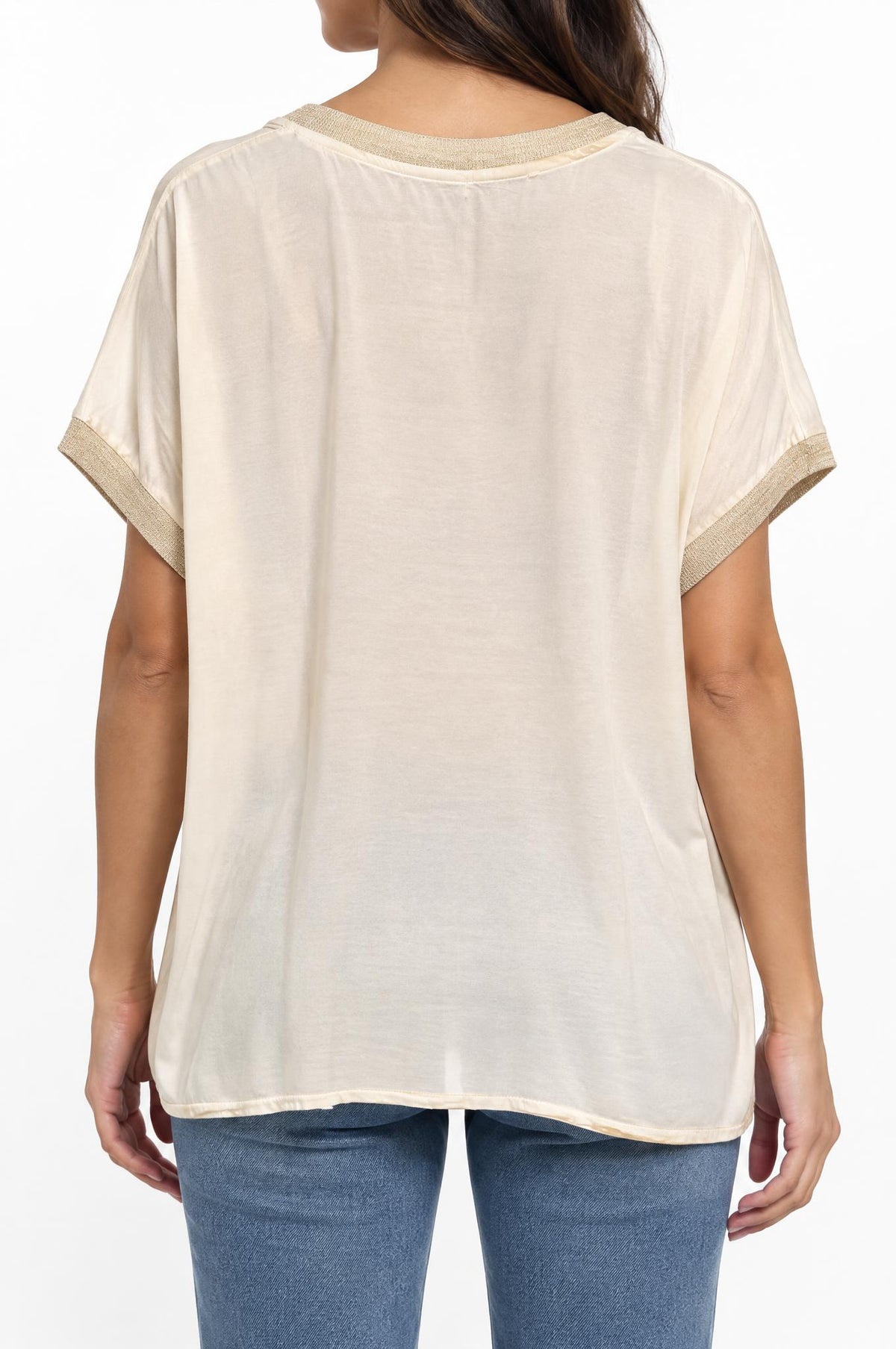 Top Sunny Studio Pico Lurex Crudo