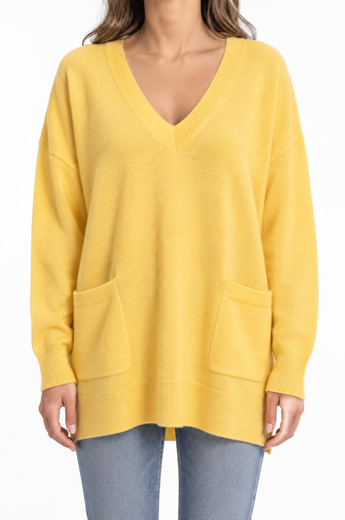 Jersey Solocasmir Pico Bolsillos Amarillo
