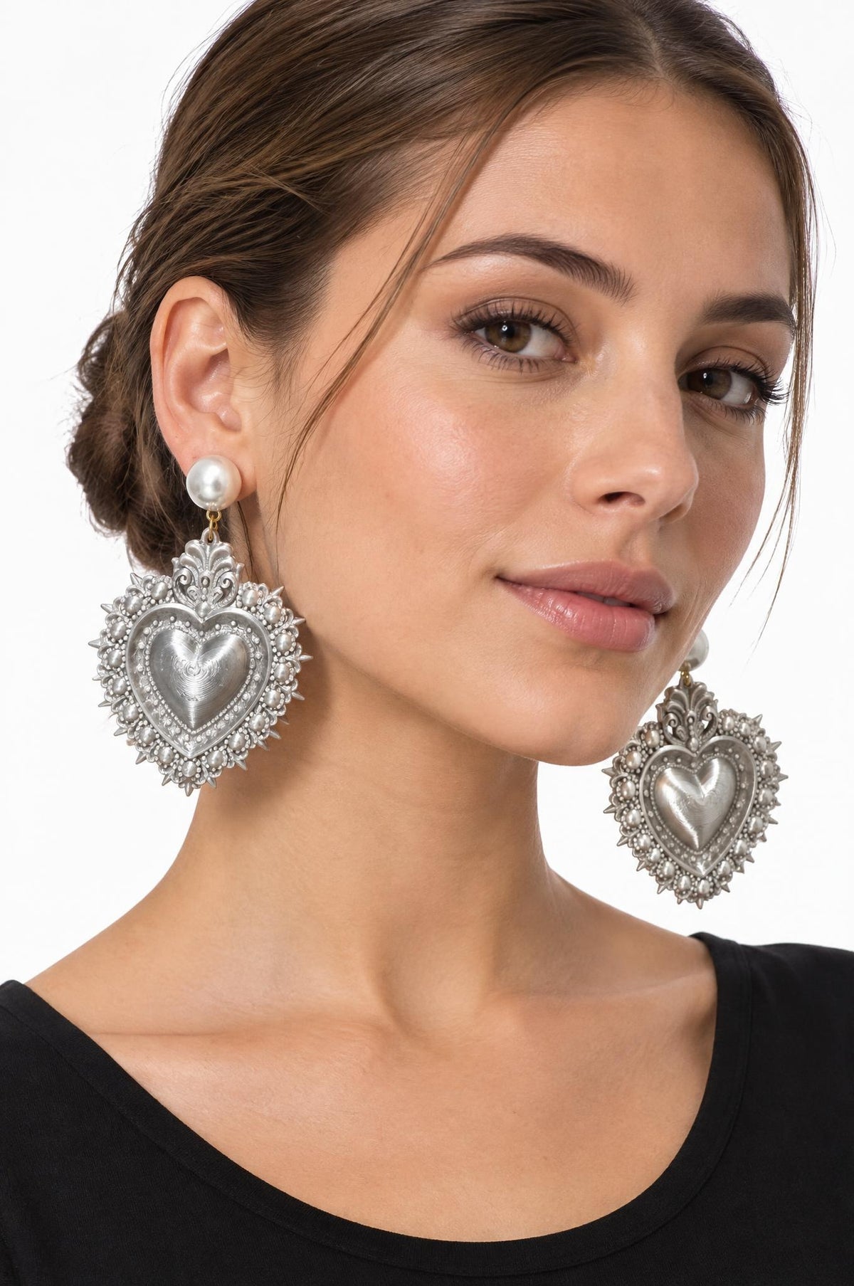 Pendientes Fabrizio Marcantelli Corazón Sagrado Plateado
