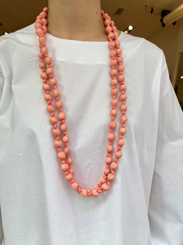 Il Baco Da Seta Nude Silk Beads Necklace