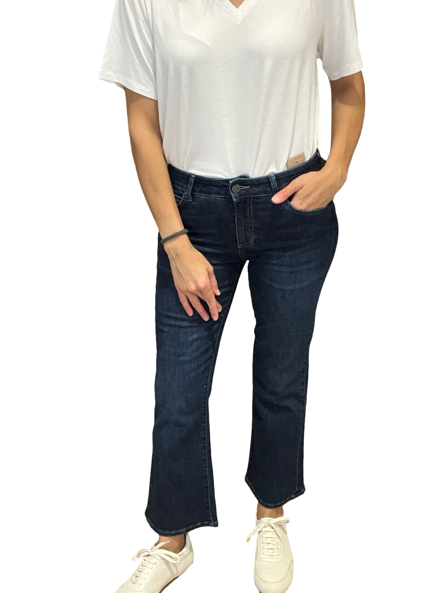 Jeans Cigala's Bell Botton Crop Azul oscuro