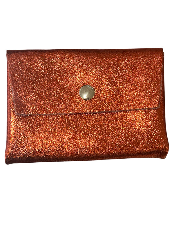 Orange glitter wallet