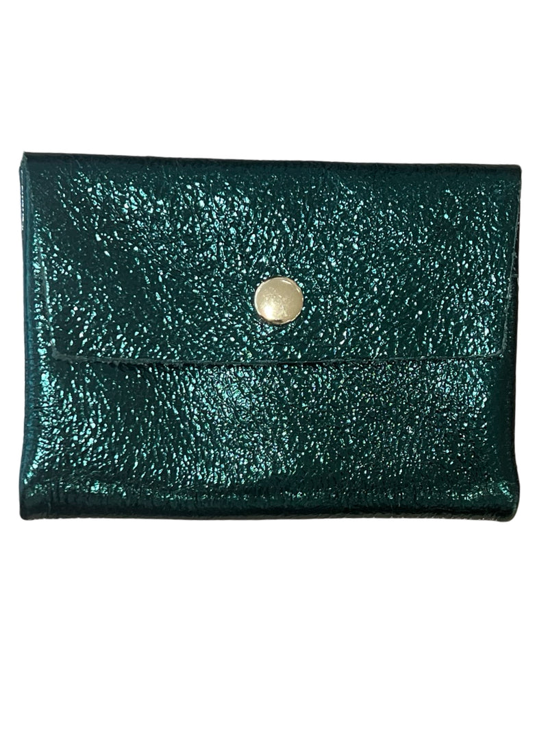 Dark green glitter wallet