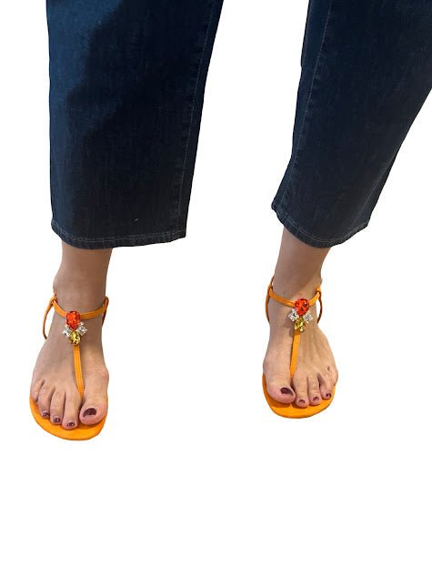 Sandalia Le Capresi Jasmine Piedra Naranja