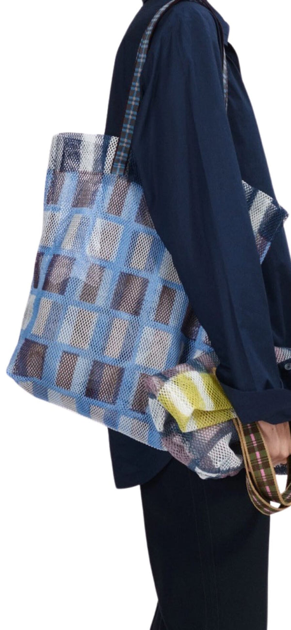 Epice Kanpur Medium Blue Checkered Bag