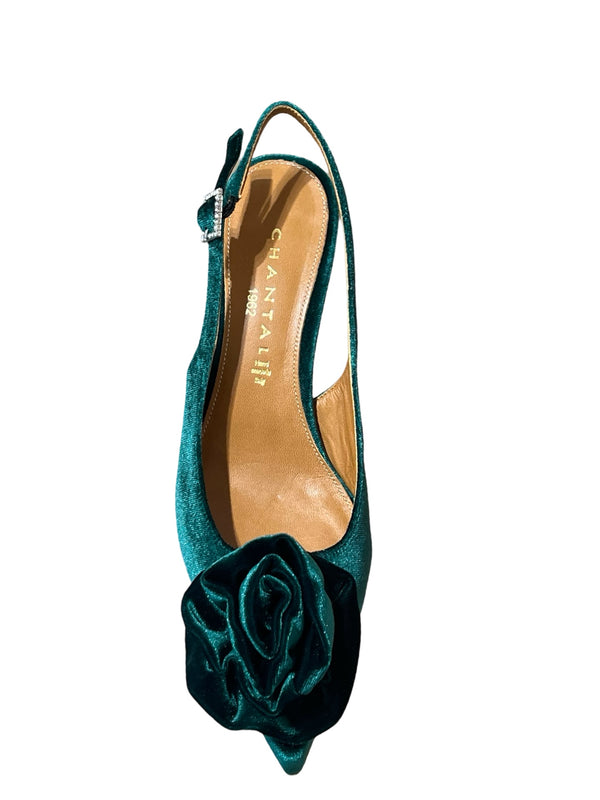 Chantal Shoe Green Dealonado Velvet