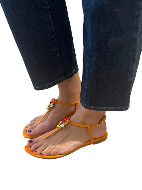 Sandalia Le Capresi Jasmine Piedra Naranja