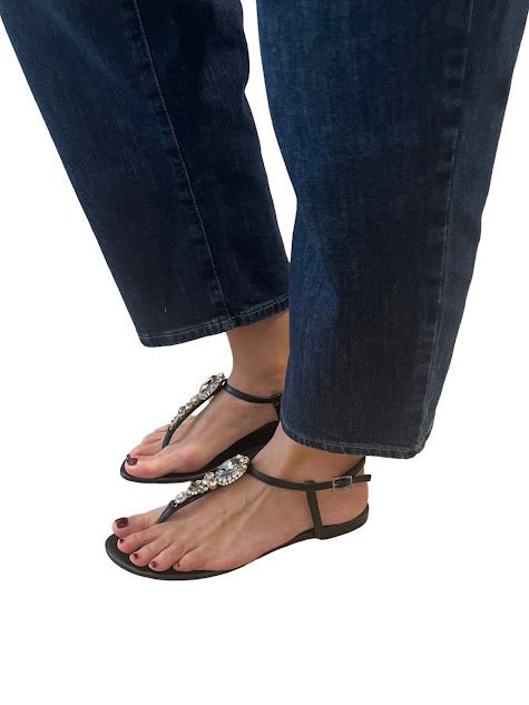 Sandalia Le Capresi Dedo Piedras Negra