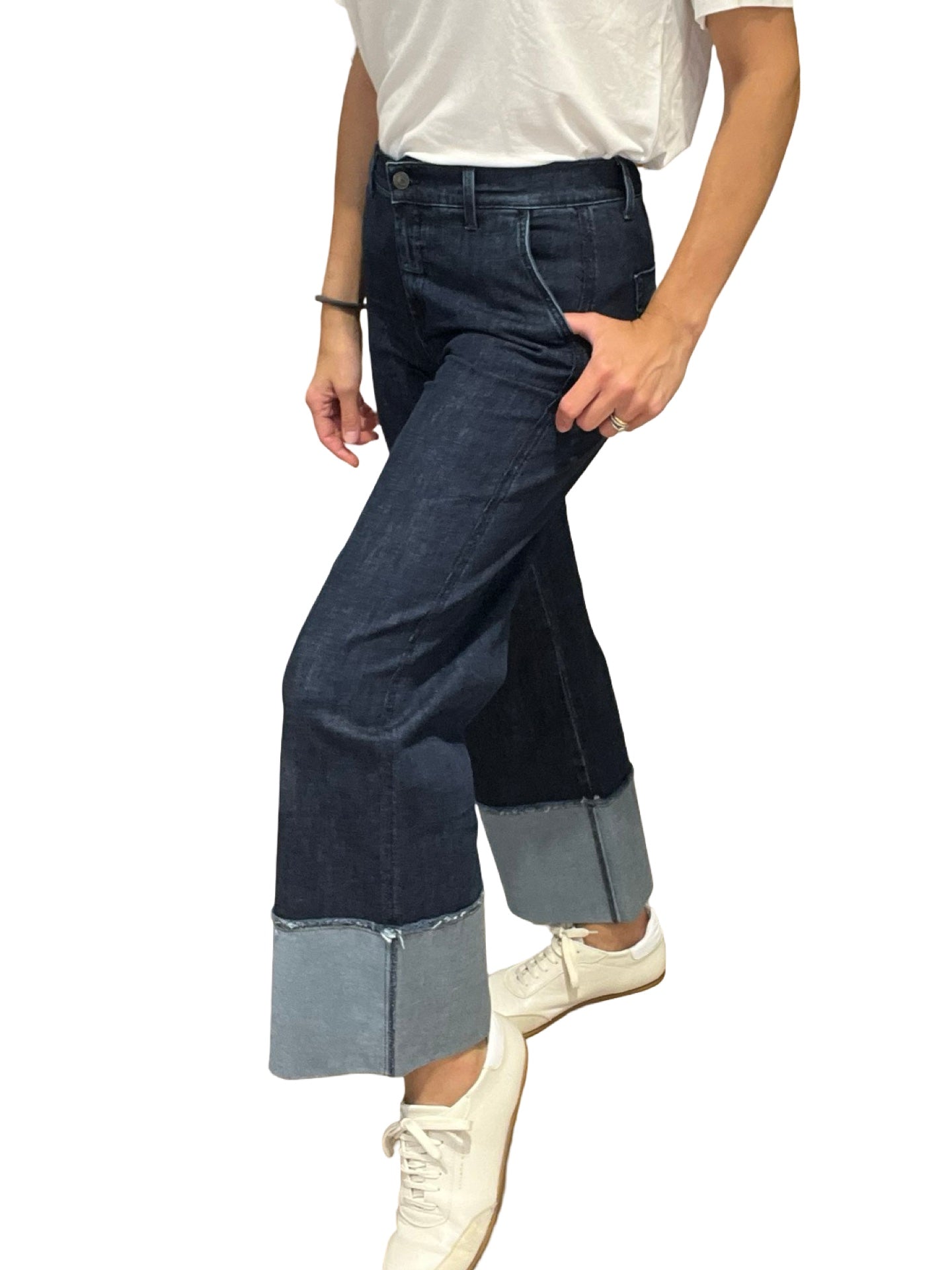 Jeans Cigala's Palazzo Crop Azul Oscuro