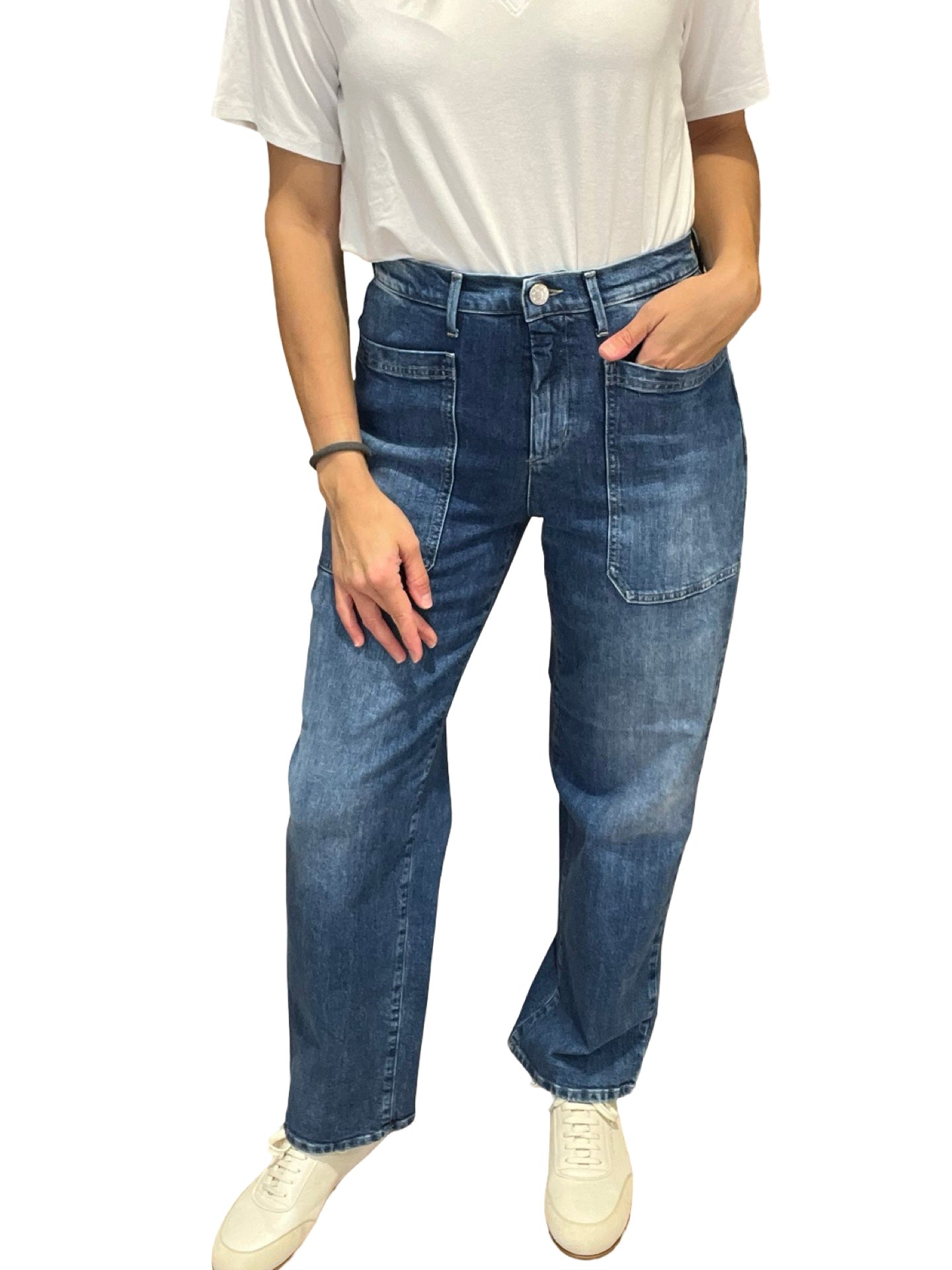 Jeans Cigala's Crop Fatigue Azul Medio