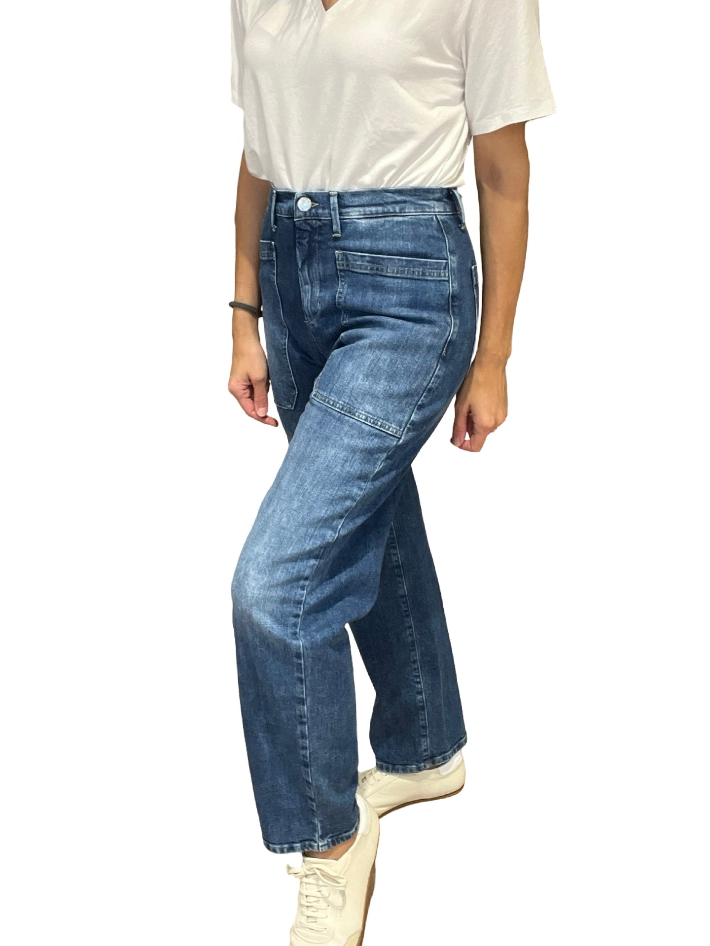 Jeans Cigala's Crop Fatigue Azul Medio