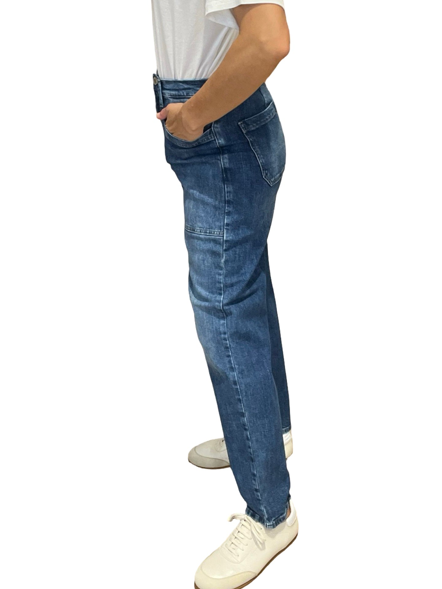Jeans Cigala's Crop Fatigue Azul Medio