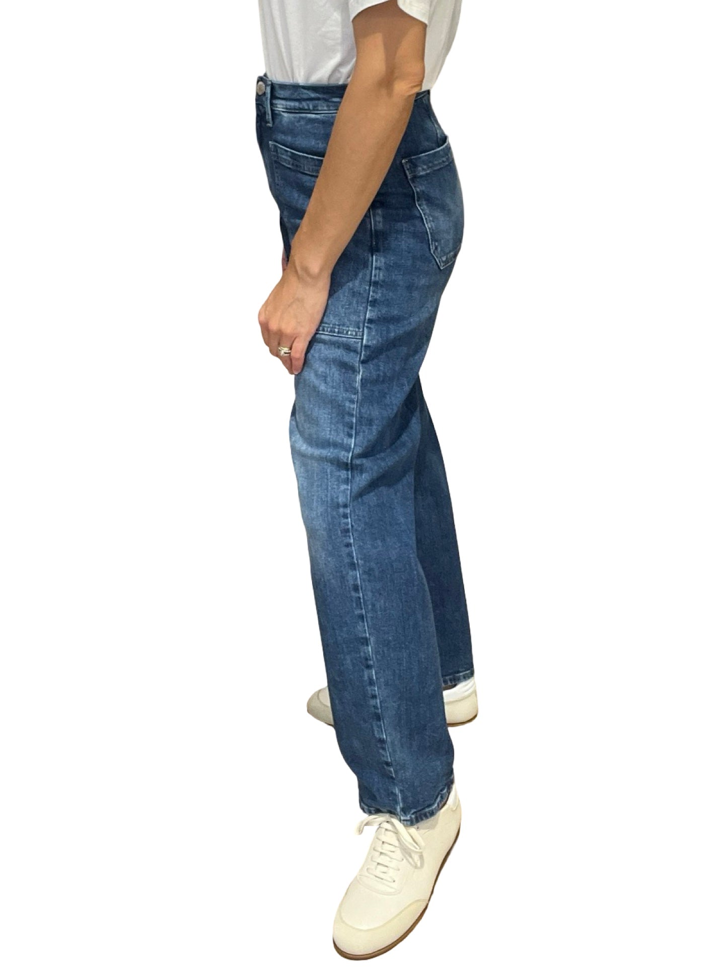 Jeans Cigala's Crop Fatigue Azul Medio