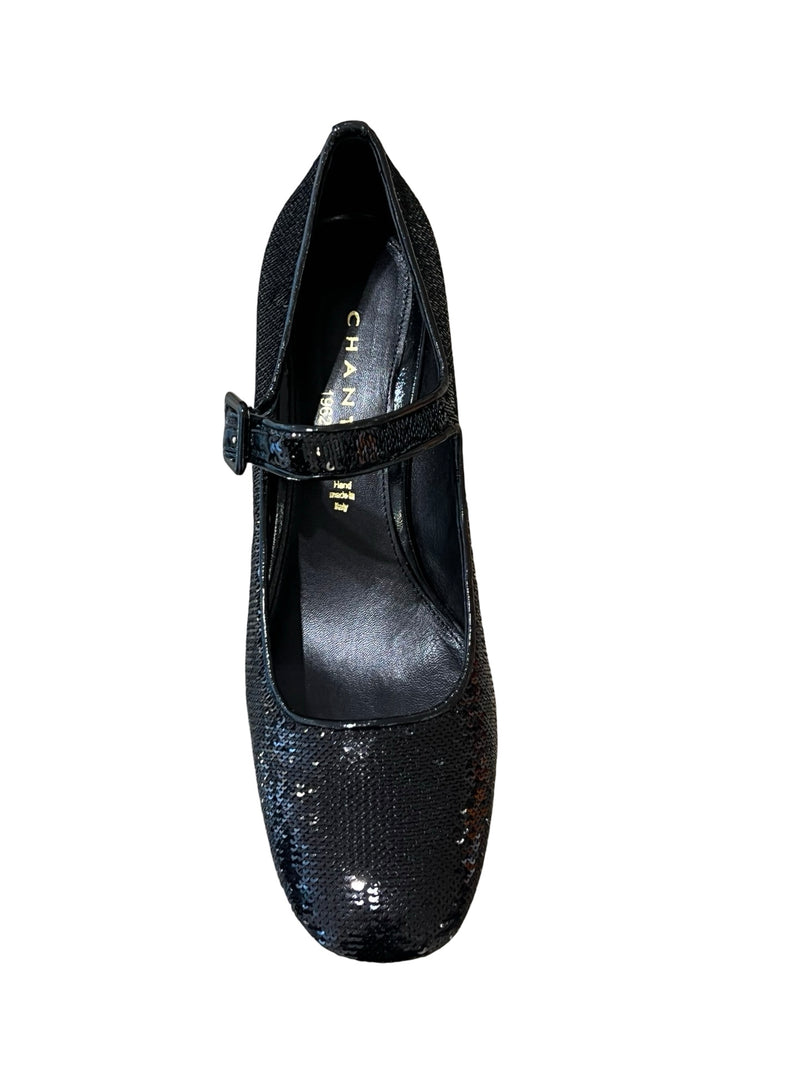 Zapato Chantal Pulsera Tacon Pallete Negro