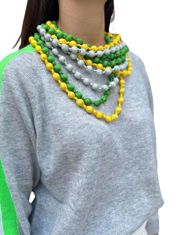 Collar  Il Baco Da Seta Bolas Seda Gris Topo