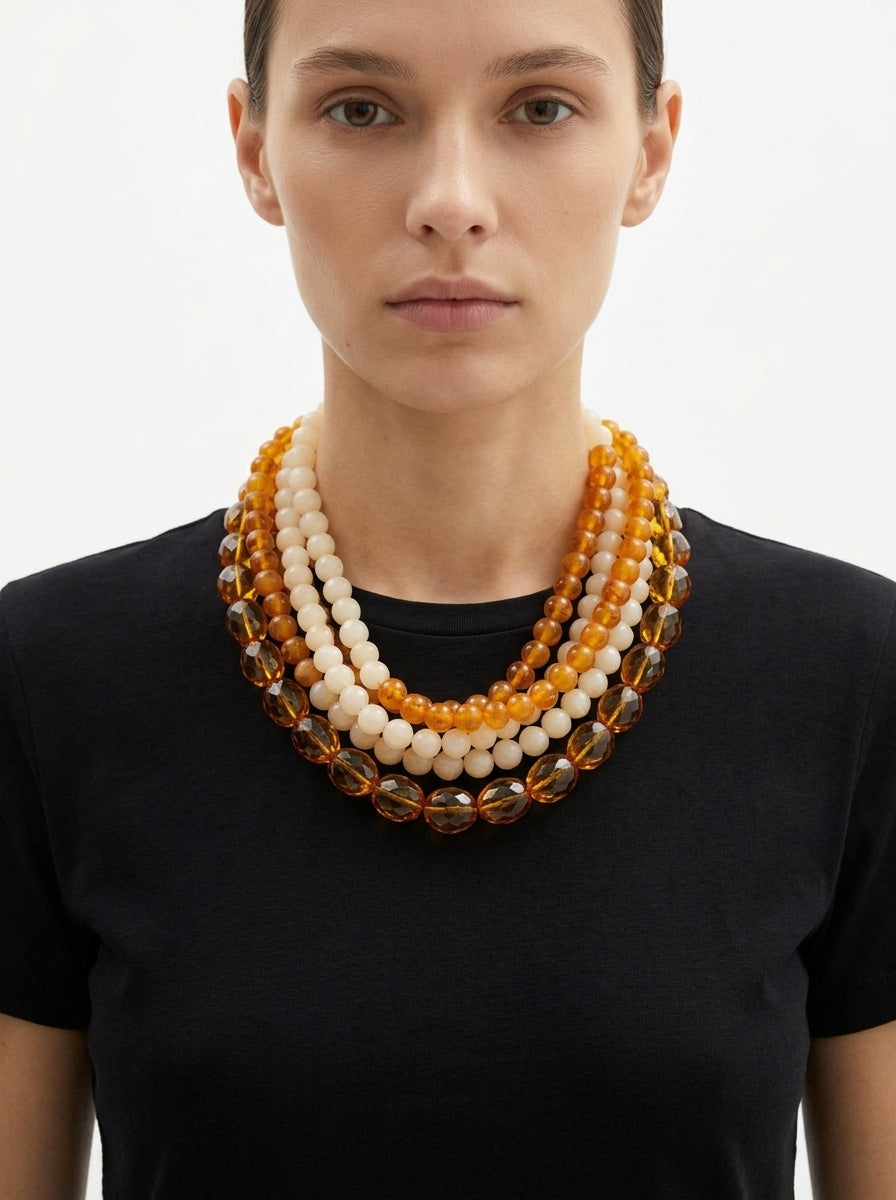 Collar Fabrizio Marcantelli Regina Crudo y Caramelo