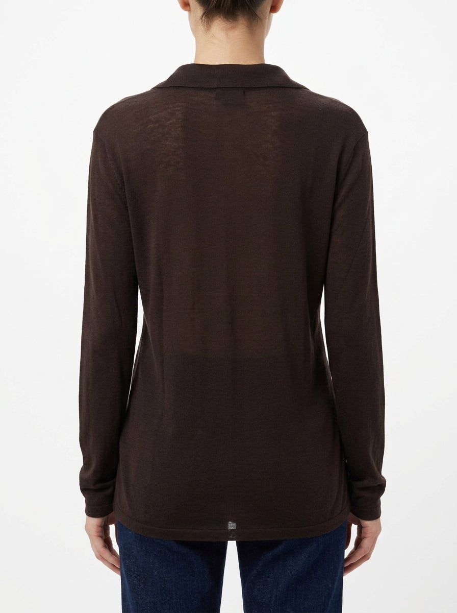 Camisa Majestic Filatures Punto Marrón Chocolate