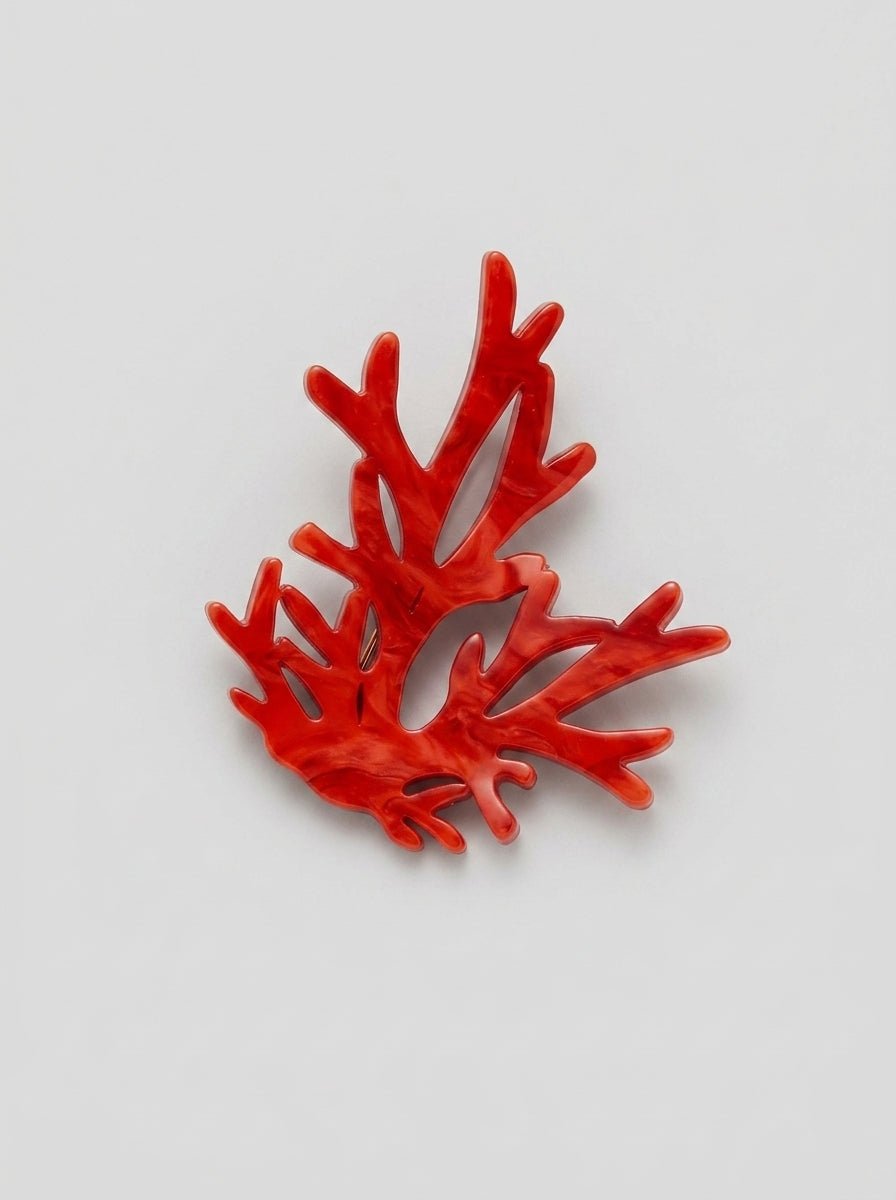 Broche Il Baco Da Seta Coral Rojo