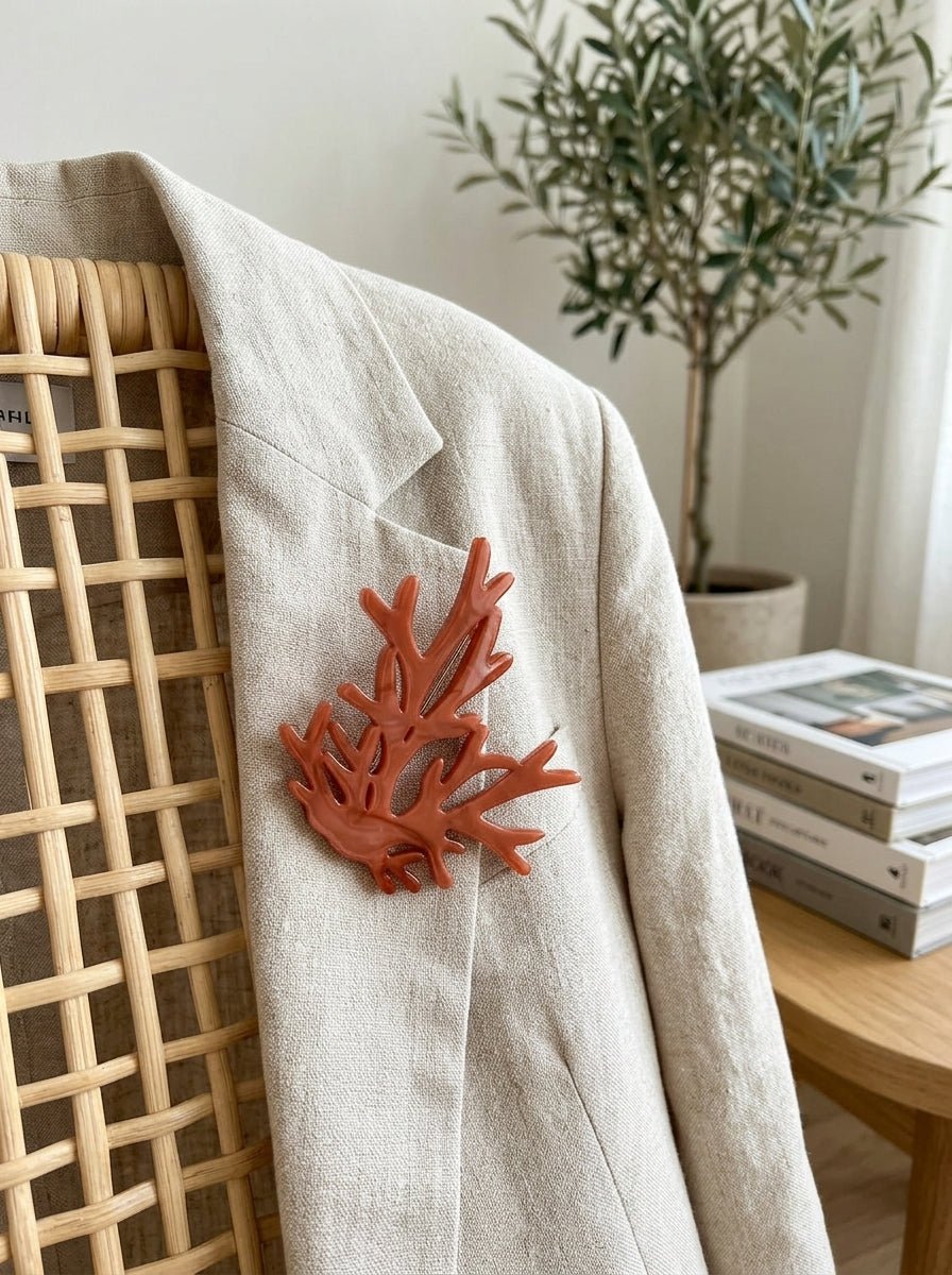 Broche Il Baco Da Seta Coral Rosa