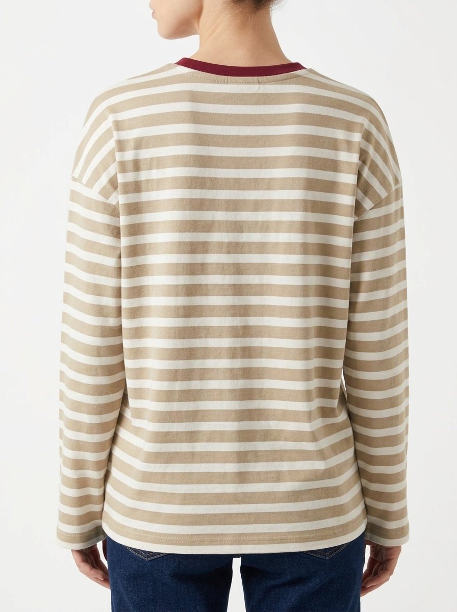 Camiseta Ecoalf Bergami Rayas Beige