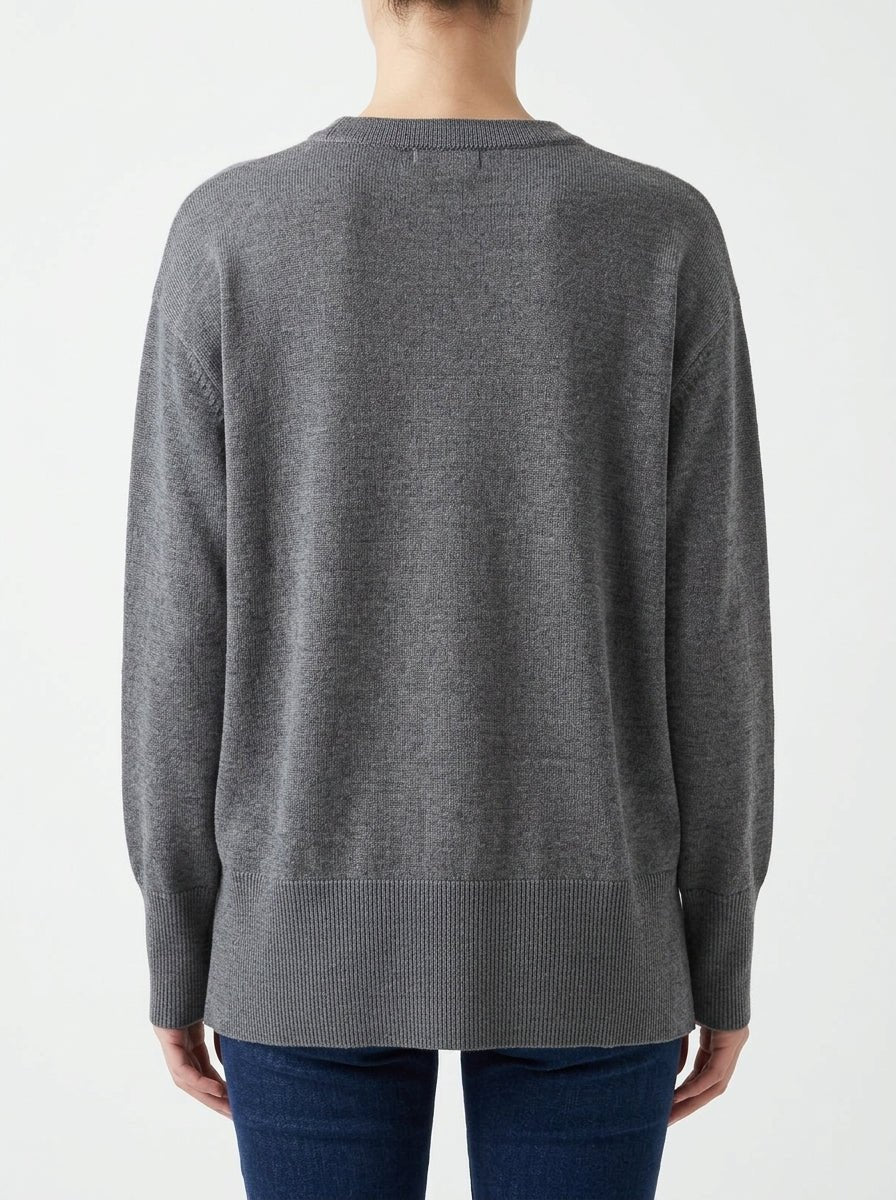 Jersey Floor Cuello Redondo Gris